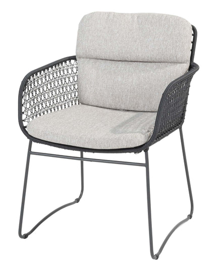 4 Seasons Outdoor Aprilla dining antraciet + Locarno tafel HPL slate antraciet 130 Ø cm