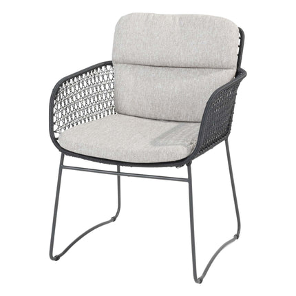 4 Seasons Outdoor Aprilla dining antraciet + Taste 4SO Prado teak tafel 160 Ø cm + lazy susan