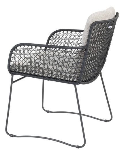 4 Seasons Outdoor Aprilla dining antraciet + Locarno tafel HPL slate antraciet 130 Ø cm