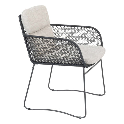 4 Seasons Outdoor Aprilla dining antraciet + Taste 4SO Noah teak tafel antraciet onderstel 260 cm