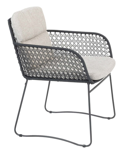 4 Seasons Outdoor Aprilla dining antraciet + Locarno tafel HPL slate antraciet 130 Ø cm
