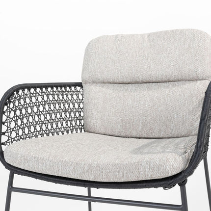 4 Seasons Outdoor Aprilla dining antraciet + Goa tafel HPL 95 cm slate antraciet