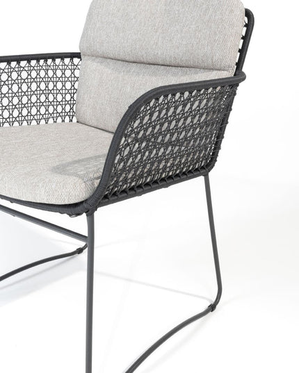 4 Seasons Outdoor Aprilla dining antraciet + Locarno tafel HPL slate antraciet 130 Ø cm