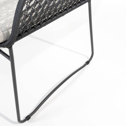 4 Seasons Outdoor Aprilla dining antraciet + Goa tafel HPL 95 cm slate antraciet