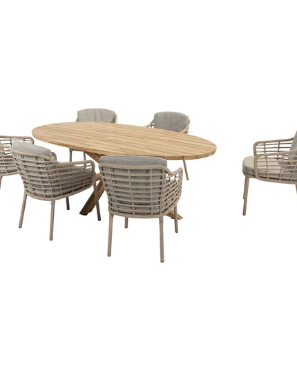 4 Seasons Outdoor Como dining + Taste 4SO Prado teak tafel ovaal 240 cm