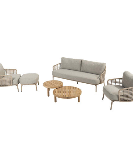 4 Seasons Outdoor Como loungeset harvest + voetenbank + Finn salontafels