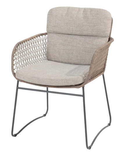 4 Seasons Outdoor Aprilla dining pure (4 st.) + Locarno tafel HPL slate antraciet 130 Ø cm