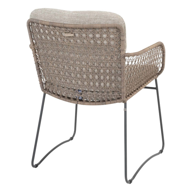 4 Seasons Outdoor Aprilla dining pure (4 st.) + Goa tafel HPL slate antraciet 95 cm
