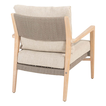 4 Seasons Outdoor Julia low dining stoel brushed teak incl. 2 kussens