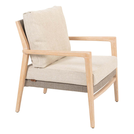 4 Seasons Outdoor Julia low dining stoel brushed teak incl. 2 kussens