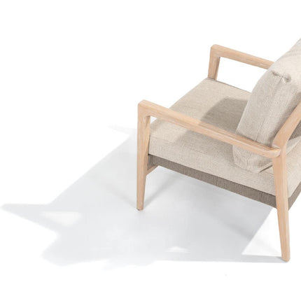 4 Seasons Outdoor Julia low dining stoel brushed teak incl. 2 kussens
