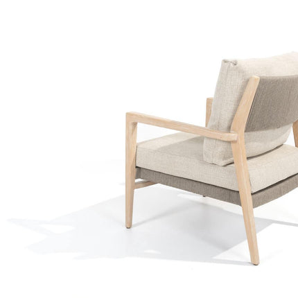 4 Seasons Outdoor Julia low dining stoel brushed teak incl. 2 kussens