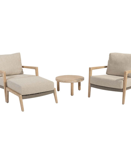 4 Seasons Outdoor Julia bistro loungeset + voetenbank + Sem salontafel 60 Ø cm