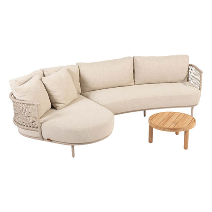 4 Seasons Outdoor Sardinia chaise lounge bank + Finn salontafel 60 Ø cm