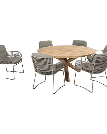 4 Seasons Outdoor Murcia dining olive + Taste 4SO Prado teak tafel 160 Ø cm