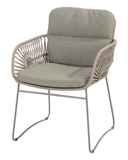 4 Seasons Outdoor Murcia dining olive + Taste 4SO Prado teak tafel 130 Ø cm