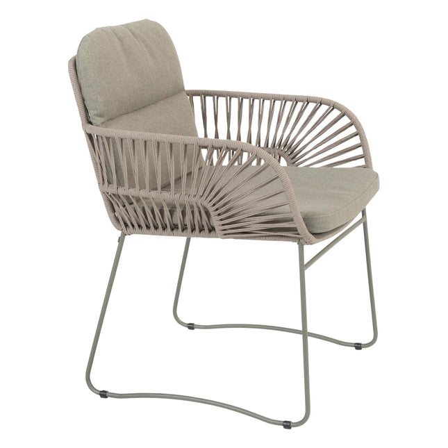 4 Seasons Outdoor Murcia dining olive + Taste 4SO Prado teak tafel 160 Ø cm