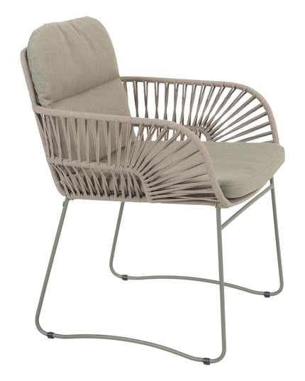 4 Seasons Outdoor Murcia dining olive + Taste 4SO Prado teak tafel 130 Ø cm
