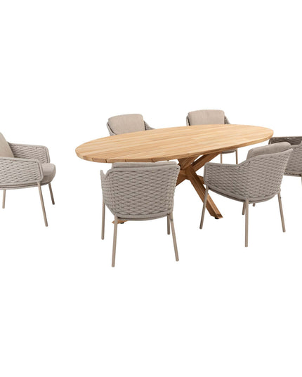 4 Seasons Outdoor Eros dining + Taste 4SO Prado teak tafel ovaal 240 cm
