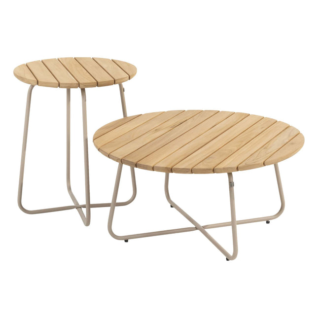 4 Seasons Outdoor Sardinia chaise lounge bank + Verdi salontafel 73 Ø cm