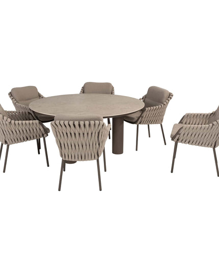 4 Seasons Outdoor Montera dining + Arizona tafel keramisch blad 160 Ø cm