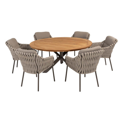 4 Seasons Outdoor Montera dining + Taste 4SO Prado teak tafel 160 Ø cm