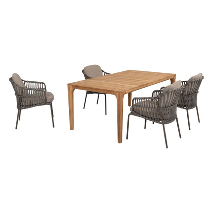 4 Seasons Outdoor Capalbio dining stoel + Taste 4SO Liam eettafel teak 180 cm