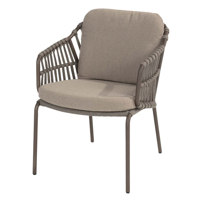 4 Seasons Outdoor Capalbio dining stoel + Taste 4SO Capri tafel barrel-vorm teak 280 cm