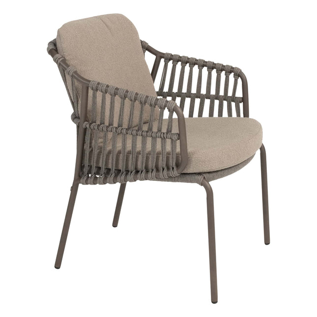 4 Seasons Outdoor Capalbio dining stoel + Taste 4SO Capri tafel barrel-vorm teak 240 cm