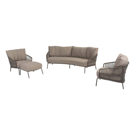 4 Seasons Outdoor Capalbio loungeset + Finn salontafel kiezel-vorm 125 cm