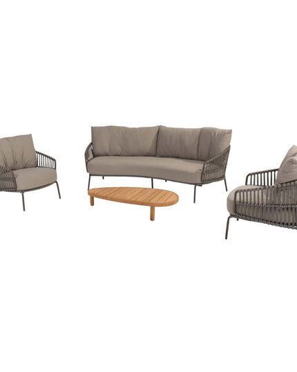 4 Seasons Outdoor Capalbio loungeset + Finn salontafel kiezel-vorm 125 cm