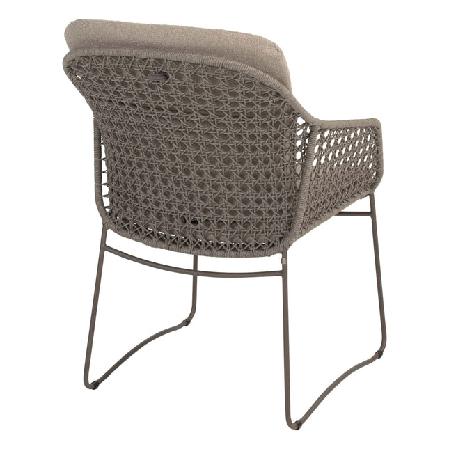 4 Seasons Outdoor Moretti high back dining stoel + Taste 4SO Prado teak tafel ovaal 240 cm terre onderstel