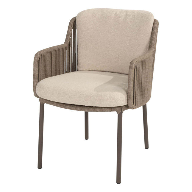 4 Seasons Outdoor Bernini dining stoel + Taste 4SO Capri tafel barrel-vorm teak 240 cm
