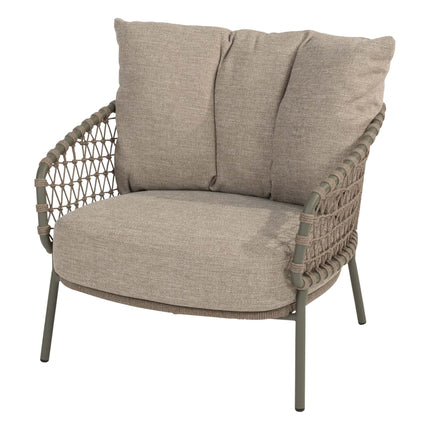 4 Seasons Outdoor Jura bistro loungeset + Volta bijzettafel 45 Ø cm olive