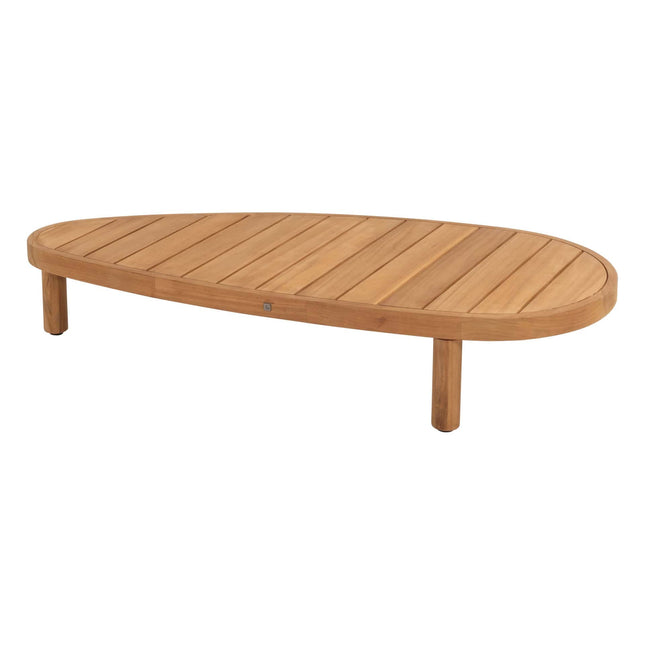 4 Seasons Outdoor Ezra chaise lounge bank + loungestoel + Finn salontafel kiezel-vorm