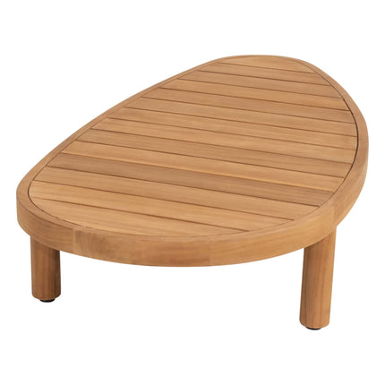 4 Seasons Outdoor Maxime chaise lounge bank + loungestoel + Finn salontafel kiezel-vorm