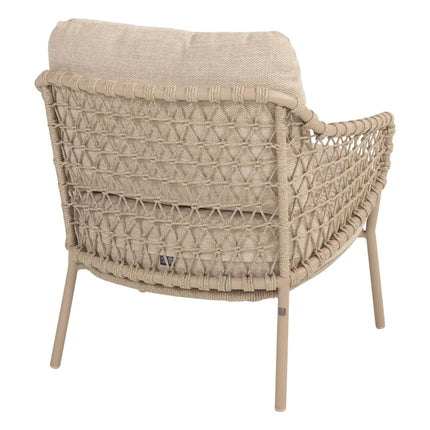 4 Seasons Outdoor Tuinset Sardinia low dining stoel + Nevada low dining tafel barrel-vorm 250 cm latte