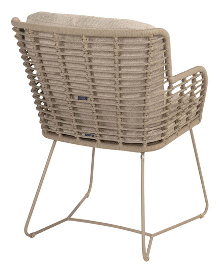 4 Seasons Outdoor Fabrice dining stoel latte + Taste 4SO Liam eettafel teak 180 cm