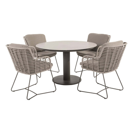 4 Seasons Outdoor Fabrice dining + Sarah 120 Ø cm eettafel terre - Image 1