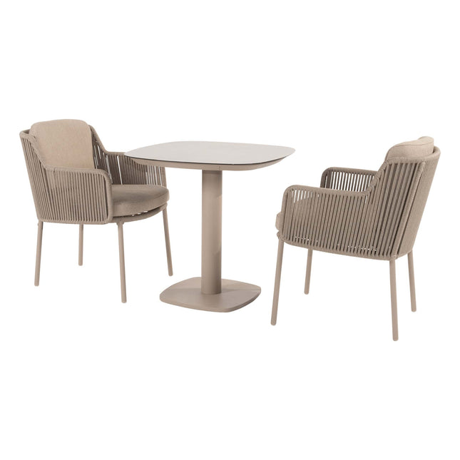 4 Seasons Outdoor Bernini dining + Manolo 75x75cm latte met geprint keramiek tafelblad - Image 1