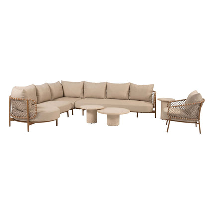 4 Seasons Outdoor Martinique modulaire lounge + Loungestoel + Hampton salontafels - Image 1