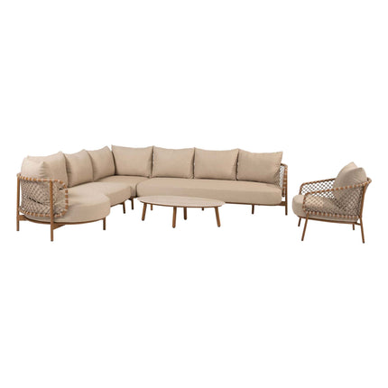4 Seasons Outdoor Martinique modulaire lounge + Loungestoel + Salute salontafel 120 cm - Image 1