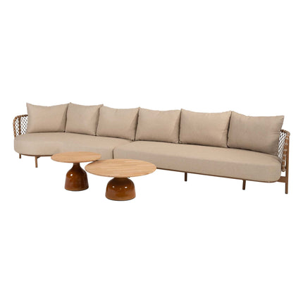 4 Seasons Outdoor Martinique modulaire lounge + June caramel salontafels - Image 1