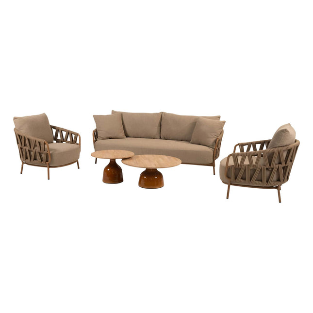 4 Seasons Outdoor Biarritz loungeset Amber: 3-zits bank + 2 loungestoelen + June salontafels - Image 1