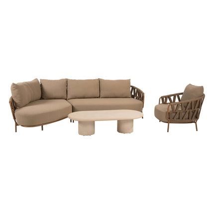 4 Seasons Outdoor Biarritz Chaise loungeset Amber: 2,5-zits bank + 2-zits armleuning + loungestoel + Hampton salontafel 140 cm - Image 1