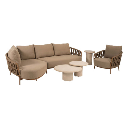 4 Seasons Outdoor Biarritz Chaise loungeset Amber: 2,5-zits bank + 2-zits armleuning + loungestoel + Hampton salontafels - Image 1