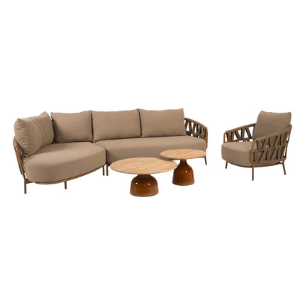 4 Seasons Outdoor Biarritz Chaise loungeset Amber: 2,5-zits bank + 2-zits armleuning + loungestoel + June salontafels - Image 1