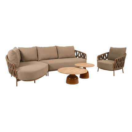 4 Seasons Outdoor Biarritz Chaise loungeset Amber: 2,5-zits bank + 2-zits armleuning + loungestoel + June salontafels - Image 6