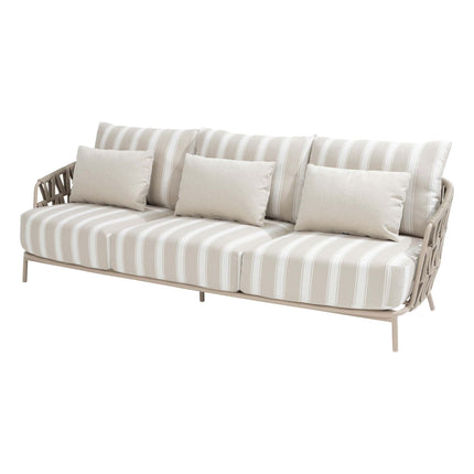 4 Seasons Outdoor Beverly loungeset: 3-zits bank + 2x lounge stoel + Boaz salontafels Latte - Image 2