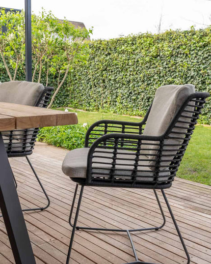 4 Seasons Outdoor Fabrice dining antraciet + Privada tafel ovaal HPL blad 240 cm